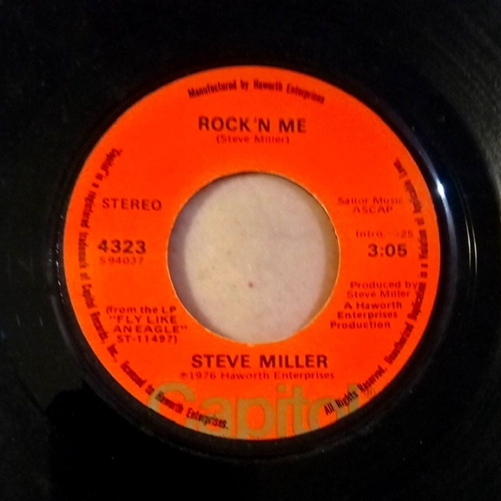 Steve Miller Rock 'N Me Vinyl Record Vintage 45